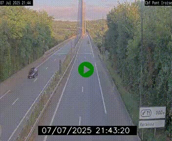 Webcam sur la N165 après le Pont de l'Iroise, à l'entrée de Brest