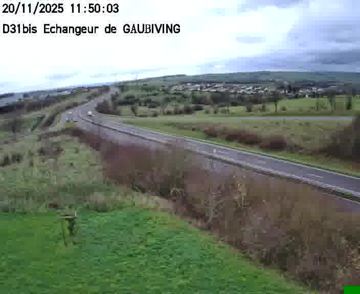 Dispositif d’observation sur D31bis (France) à Gaubiving, en direction de Sarreguemines, offrant une visualisation fiable des conditions de circulation.