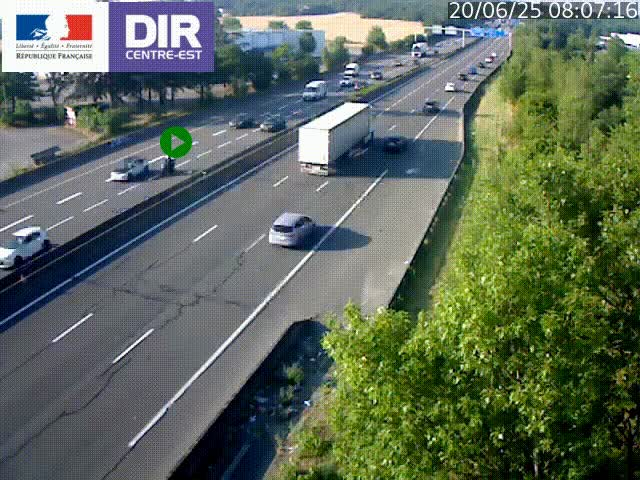 Caméra de circulation à Saint-Priest à la jonction entre l'A43 et l'A46 en direction de Marseille