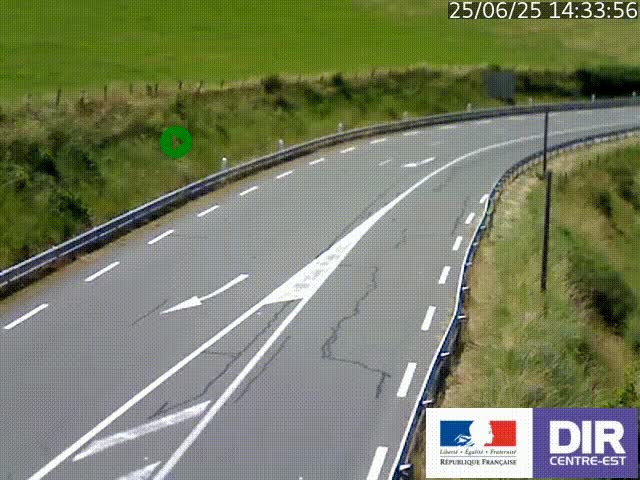 Webcam sur le col Pin Bouchain, vue orientée vers Roanne, en provenance de Lyon sur la nationale 7 (N7)