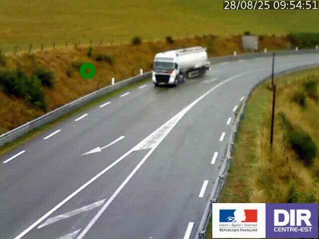 Webcam sur le col Pin Bouchain, vue orientée vers Roanne, en provenance de Lyon sur la nationale 7 (N7)