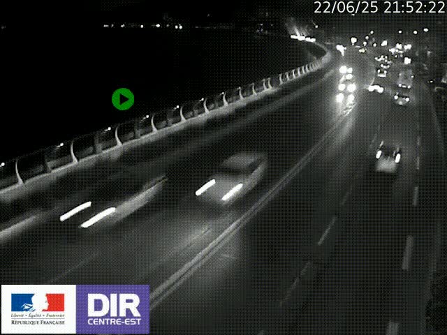 Webcam sur le quai Parjot à Vienne, aux Portes de Lyon, sur la Nationale 7, à la jonction avec le boulevard du Rhône-nord (D1407), caméra orientée vers Lyon