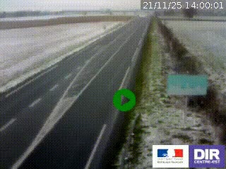 Webcam routière sur la RN7 à hauteur de Toulon-sur-Allier, entre Moulins et Vichy