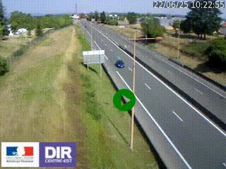 Webcam à Mably, à proximité de Roanne en direction de Moulins sur la N7