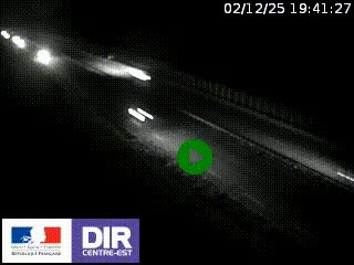 Webcam au niveau du col de Bois Clair à hauteur de Cluny sur la N79. Vue orientée vers Mâcon