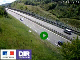 Webcam au niveau du col de Bois Clair à hauteur de Cluny sur la N79. Vue orientée vers Mâcon