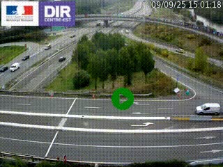 Webcam traffic à Grenoble-sud sur l'autoroute A480. Vue orientée vers l'entrée et la sortie de Grenoble