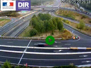 Webcam traffic à Grenoble-sud sur l'autoroute A480. Vue orientée vers l'entrée et la sortie de Grenoble