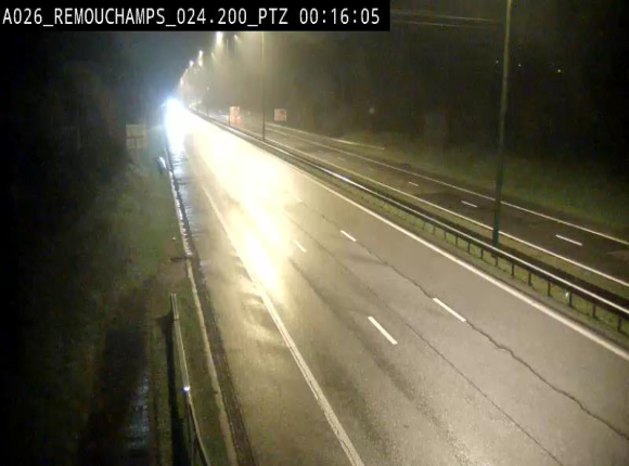 Webcam E25/A26 à Aywalle, à hauteur de Spa. Vue orientée vers Liège