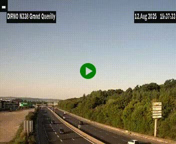 Webcam routière sur N338 à hauteur de Grand-Quevilly en périphérie de Rouen. Vue orientée vers Rouen