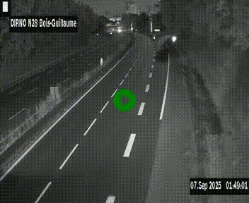 Webcam routière à hauteur de Bois-Guillaume en périphérie de Rouen. Vue orientée vers Rouen