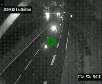 Webcam routière à hauteur de Bois-Guillaume en périphérie de Rouen. Vue orientée vers Rouen