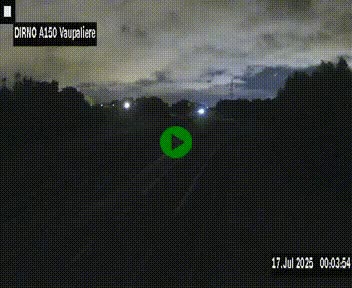 Webcam autoroute A150 à hauteur de La Vaupalière en périphérie de Rouen. Vue orientée vers Rouen