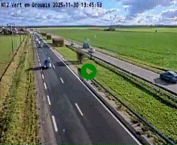 Webcam à hauteur de Vert-en-Drouais sur la N12, en périphérie de Dreux. Vue orientée vers Alençon