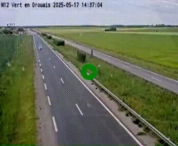 Webcam à hauteur de Vert-en-Drouais sur la N12, en périphérie de Dreux. Vue orientée vers Alençon