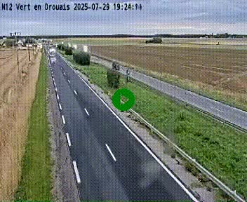 Webcam à hauteur de Vert-en-Drouais sur la N12, en périphérie de Dreux. Vue orientée vers Alençon