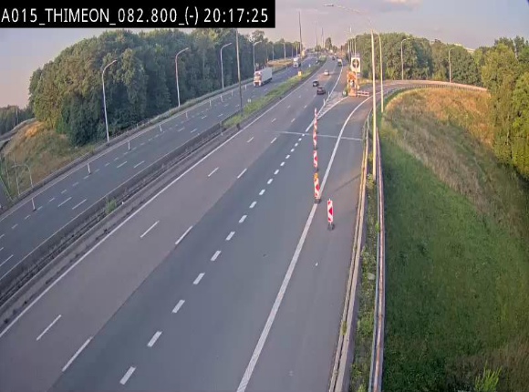 Caméra trafic Belgique - Thiméon - E42, jonction avec A54 (E420) direction La Louvière/Charleroi - BK 82.82