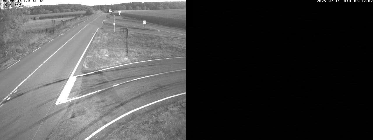 Webcam à Bellefontaine dans les Vosges à 552 mètres d'altitude sur la D63, à la jonction avec la D20A