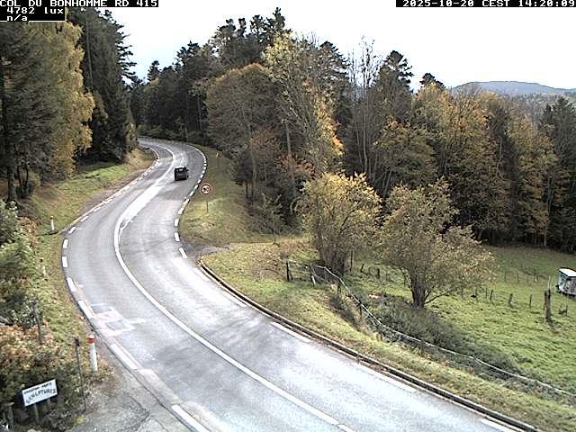 Caméra à proximité du col du Bonhomme sur la D415 à Plainfaing vers l'Alsace
