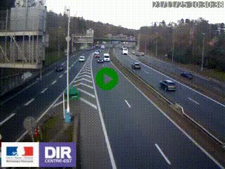 Caméra autoroute sur A6 - Valvert, près de Lyon, en direction de Paris, à hauteur de la sortie 36 Porte du Valvert