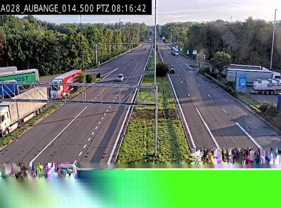 Webcam autoroute Belgique - Aubange - A28 direction Arlon - BK 14