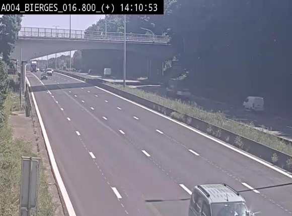 Webcam à Wavre, à hauteur de la sortie 5 Bierges. Vue orientée vers Namur