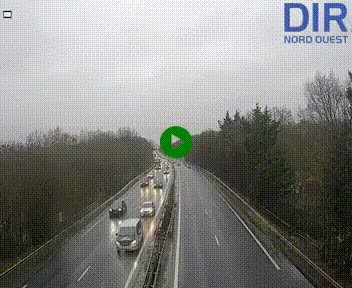 Webcam sur le périphérique de Caen (N814) à l'est de la ville, à Mondeville hauteur de la sortie 2, Presqu'île-Rives de l'Orne, au bout de l'autoroute A13