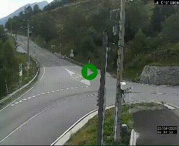 Webcam au carrefour de la croisade, à la jonction entre la N22 et la N320, avant le poste de douane franco-andorrane. Webcam à 1790 mètres d'altitude