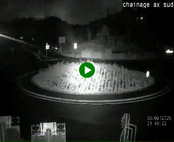 Webcam au nord d'Ax-les-Thermes au niveau de l'aire de chaînage de la N20. Vue orientée vers les Pyrénées, en direction de Pas de la Case