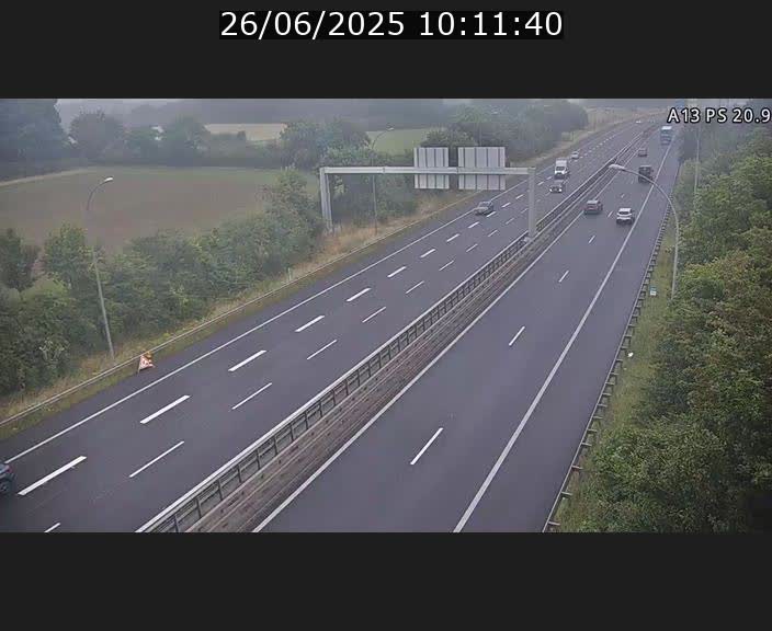 Traffic live webcam Luxembourg Croix de Bettembourg, rond-point d'Hellange - A13 direction Allemagne - BK 20.9