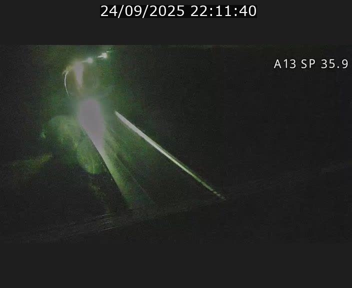 Webcam trafic sur A13 à l'entrée ouest du tunnel Markusbierg à Remerschen. Vue orientée vers Mondorf-les-Bains.