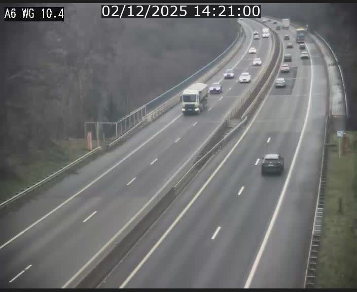 Traffic live webcam Luxembourg Mamer - A6 - BK 10.4 - direction Luxembourg/France/Allemagne