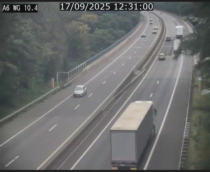Traffic live webcam Luxembourg Mamer - A6 - BK 10.4 - direction Luxembourg/France/Allemagne
