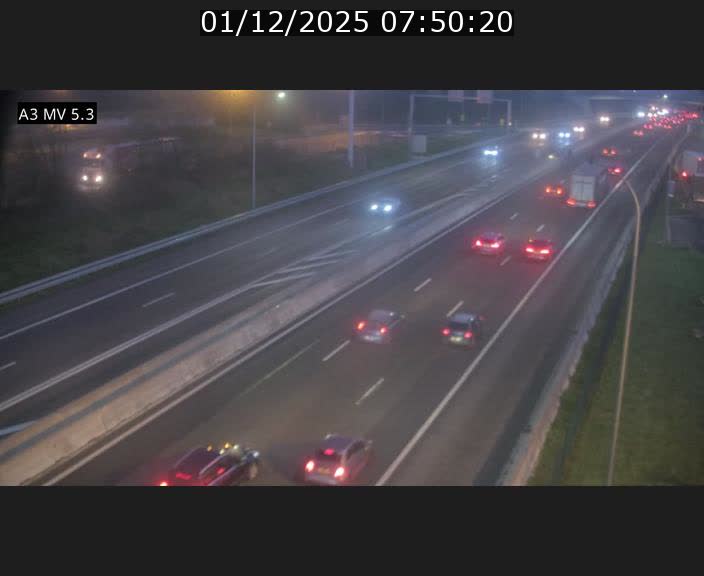 Webcam à l'Aire de Berchem au Luxembourg sur l'A3. Vue orientée vers la France