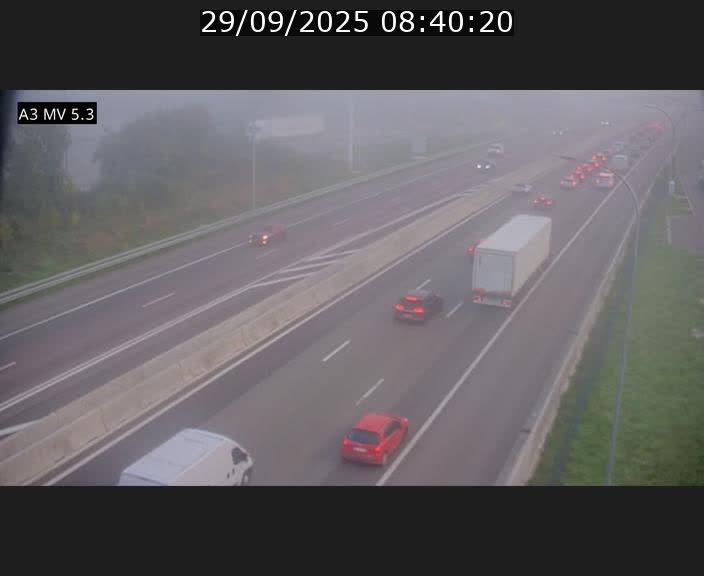 Webcam à l'Aire de Berchem au Luxembourg sur l'A3. Vue orientée vers la France