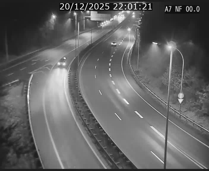 Caméra autoroute Luxembourg A7 - Echangeur A1/A7 Grünewald direction Tunnel Stafelter