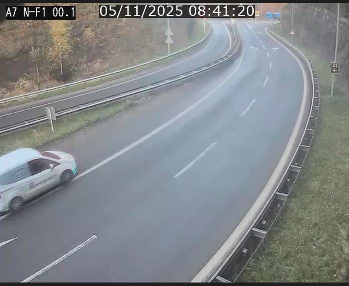 Webcam autoroute Luxembourg A7 située dans la sortie 1 Waldhof, vers la N11, avant le Tunnel Stafelter