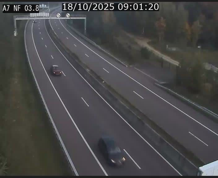 Webcam autoroute A7 au Luxembourg à la sortie du Tunnel Stafelter vers le Nord