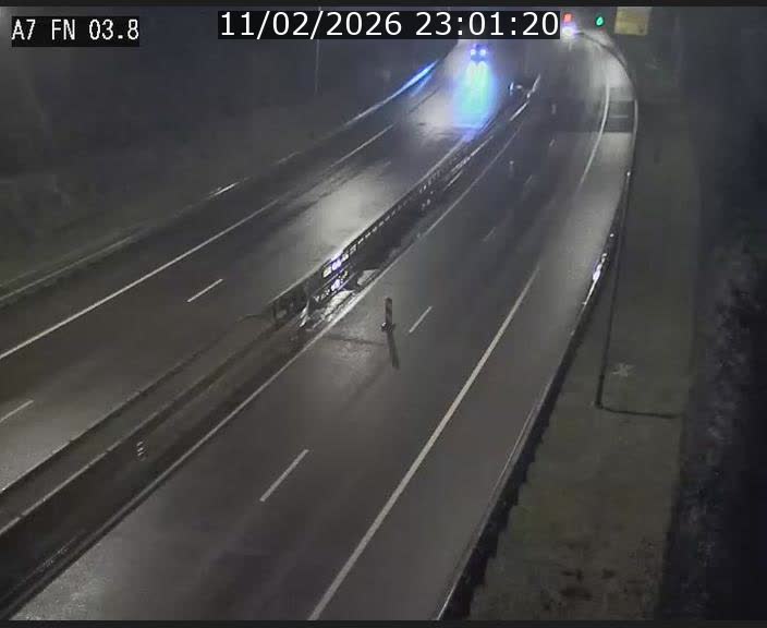 Caméra autoroute Luxembourg A7 - Passage à gibier Rëngelbour - direction Tunnel Stafelter