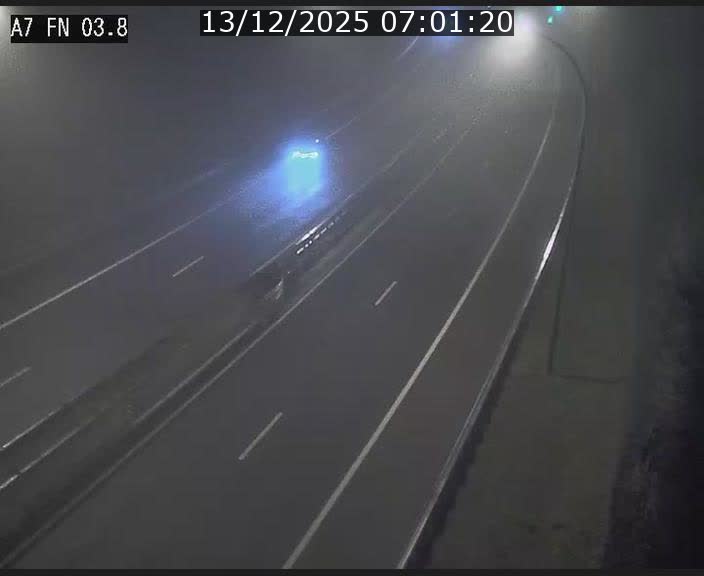Caméra autoroute Luxembourg A7 - Passage à gibier Rëngelbour - direction Tunnel Stafelter