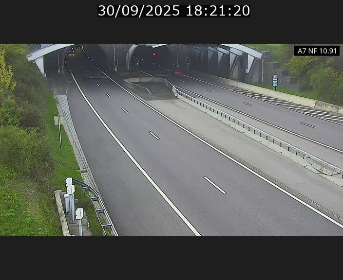 Caméra trafic Luxembourg - A7, Tunnel Gousselerbierg, entrée sud, direction Mersch