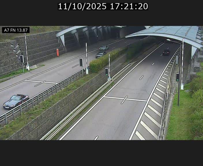 Caméra trafic Luxembourg - A7, Tunnel Gousselerbierg, entrée nord, direction Lorentzweiler
