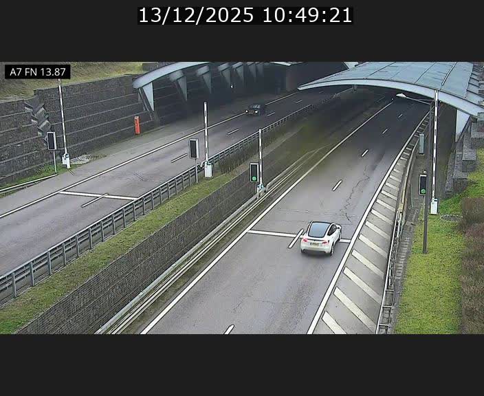 Caméra trafic Luxembourg - A7, Tunnel Gousselerbierg, entrée nord, direction Lorentzweiler