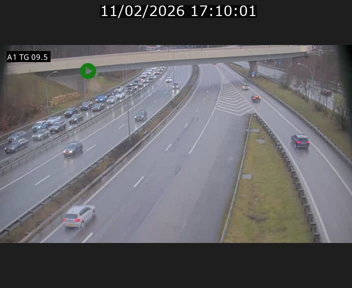 Traffic live webcam Luxembourg Jonction Grünewald - A1 direction Luxembourg-ville - BK 9.5