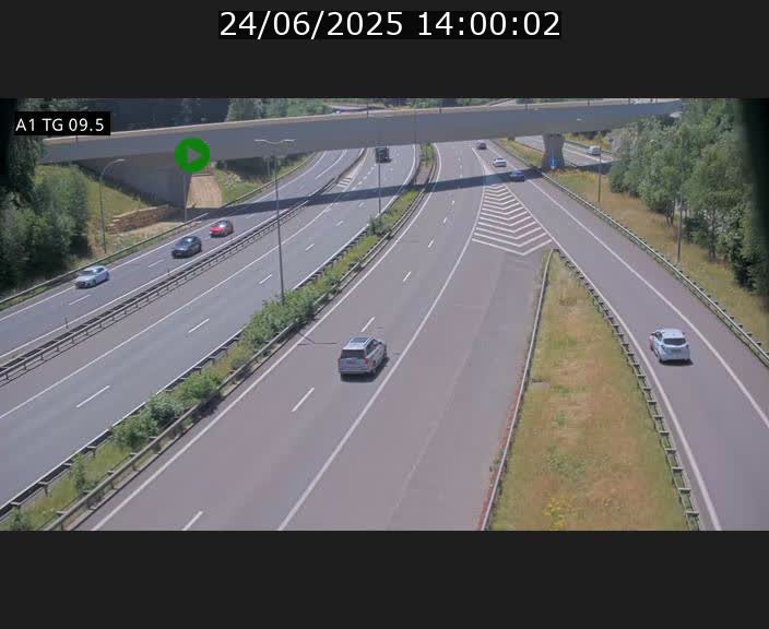 Traffic live webcam Luxembourg Jonction Grünewald - A1 direction Luxembourg-ville - BK 9.5