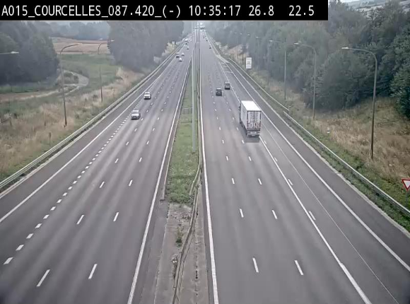 Webcam autoroute Belgique - Viesville - E42 direction Mons - BK 84.35