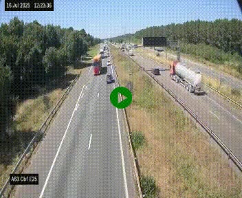 Webcam autoroute A63 en périphérie de Bordeaux au sud-est de la ville, en provenance du bassin d'Arcachon. Vue orientée vers Bordeaux