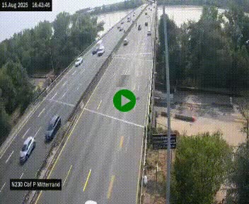 Webcam sur le périphérique de Bordeaux à l'est de la ville. Caméra située sur le Pont Mitterand sur la N230