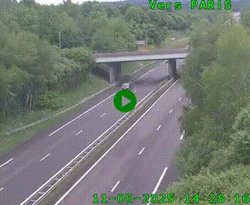 Caméra routière sur l'autoroute A20 au nord de Limoges, à la jonction avec la N520. Vue orientée vers Paris