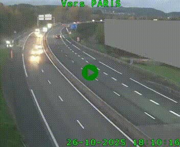 Caméra routière sur l'autoroute A20 à Brive-la-Gaillarde, à la jonction avec l'A89. Vue orientée vers Paris